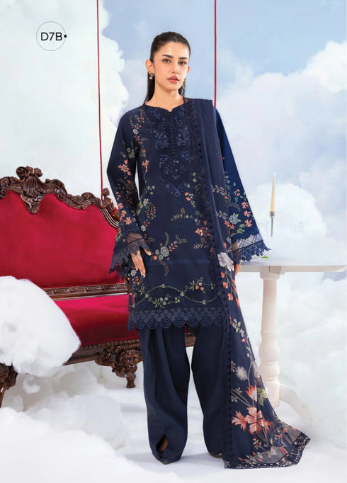 Maria.B M.Basics Embroidered Lawn Unstitched 3Pc Suit MB-07B