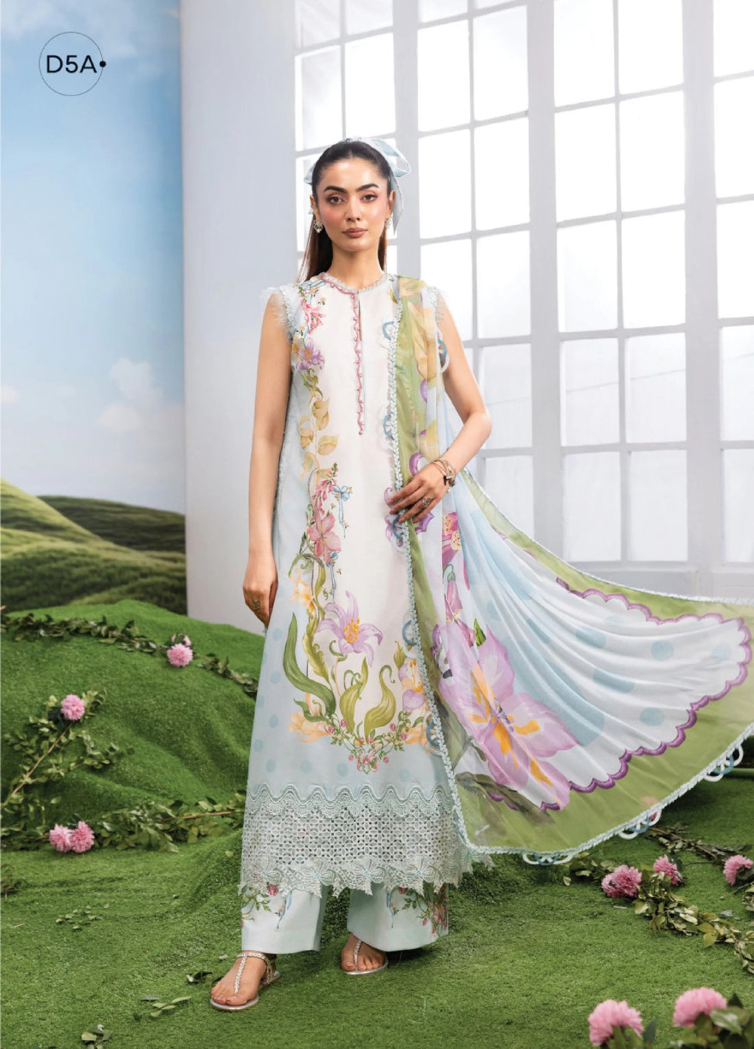 Maria.B M.Basics Embroidered Lawn Unstitched 3Pc Suit MB-05A