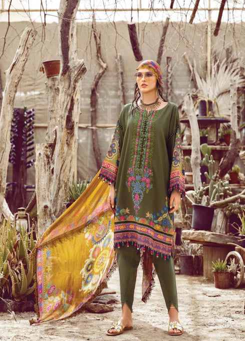 Maria B M Print Lawn Suits Unstitched 3 Piece MPT#1510-A - Fall Collection 22