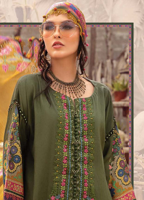 Maria B M Print Lawn Suits Unstitched 3 Piece MPT#1510-A - Fall Collection 22