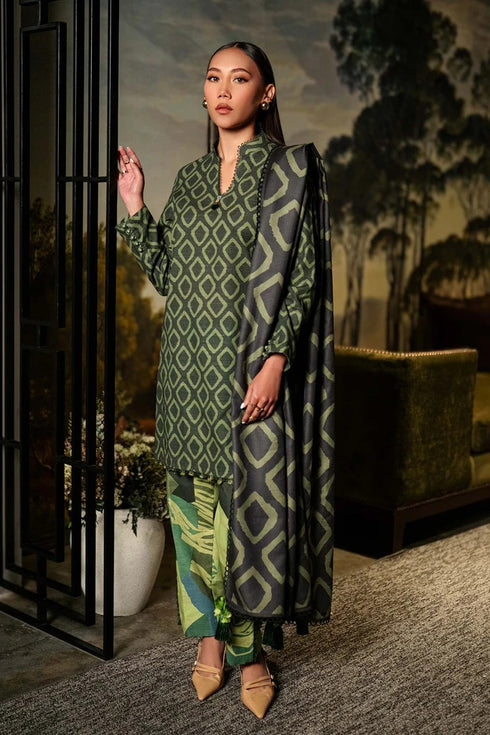 M Basics By Maria B Printed Khaddar Suits Unstitched 3 Piece MB24MBW 6A - Winter Collection
