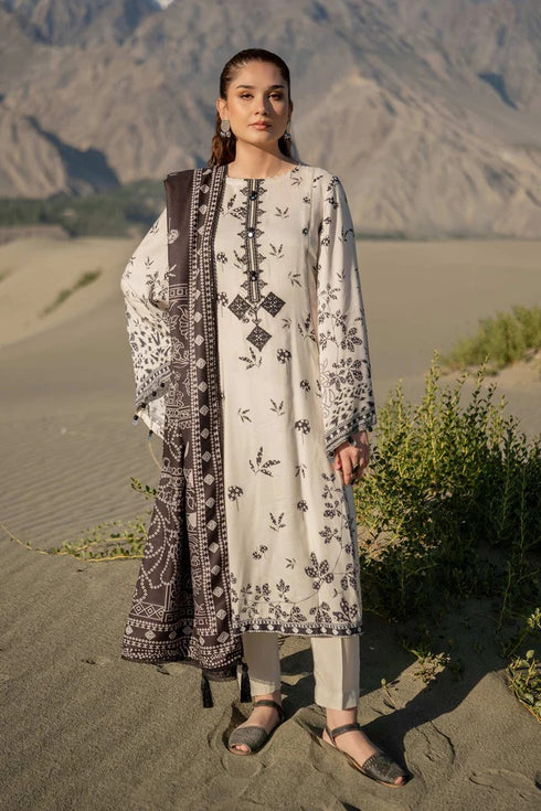 M Basics By Maria B Printed Linen Suits Unstitched 3 Piece MB24MBW 7A - Winter Collection