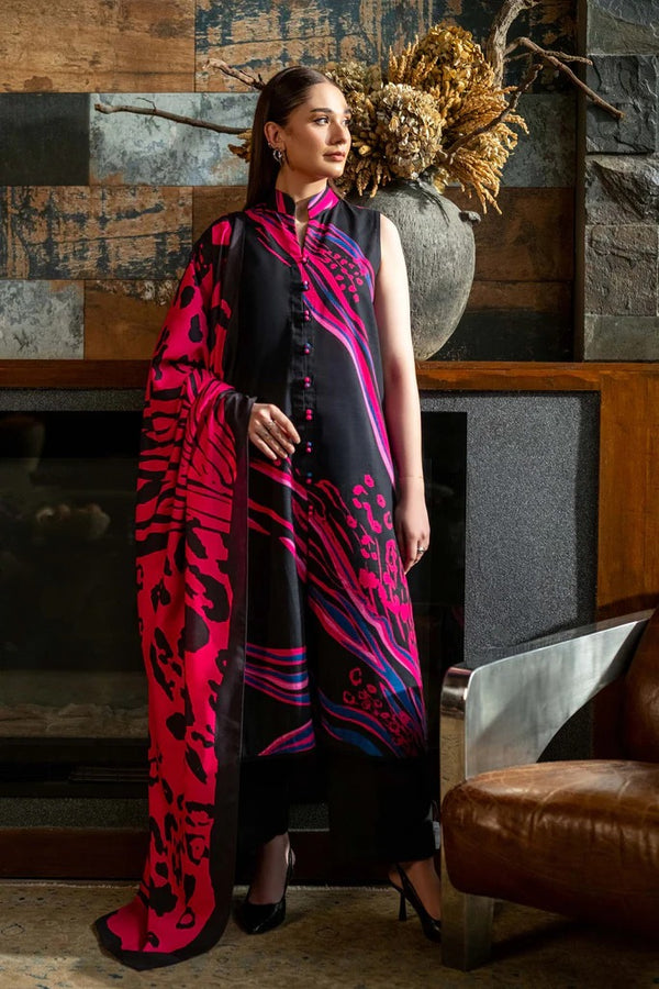 M Basics By Maria B Printed Khaddar Suits Unstitched 3 Piece MB24MBW 10B - Winter Collection