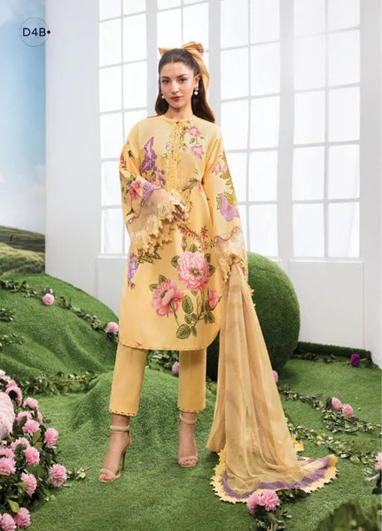Maria.B M.Basics Embroidered Lawn Unstitched 3Pc Suit MB-04B