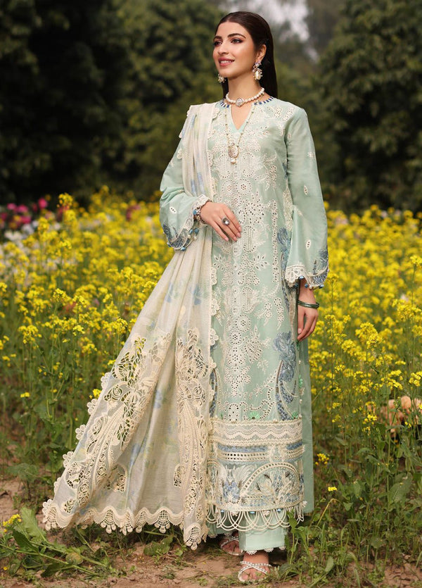 Kahf Embroidered Lawn Suit Unstitched 3 Piece KHF24FL KFL-01 Tabir - Luxury Summer Collection