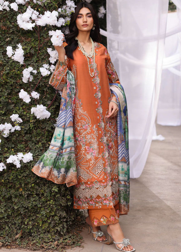 Kahf Embroidered Lawn Suit Unstitched 3 Piece KHF24FL KFL-10 Maya - Luxury Summer Collection