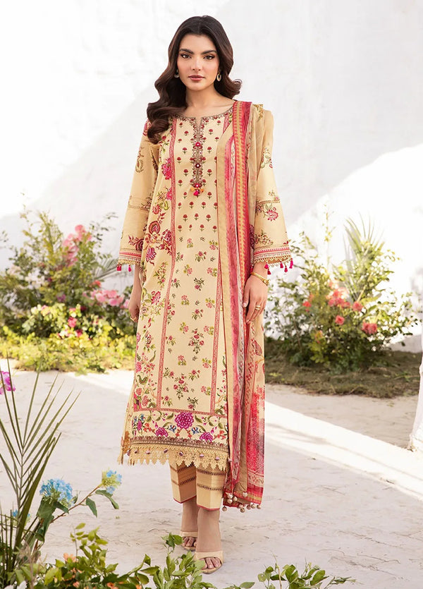 M Basics by Maria B Printed Lawn Suit Unstitched 3 Piece MB25BL D-5A - Summer Collection