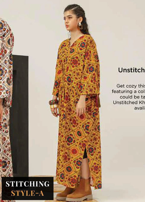 M Basics By Maria B Printed Khaddar Suits Unstitched 2 Piece MB23MBW 3B - Winter Collection