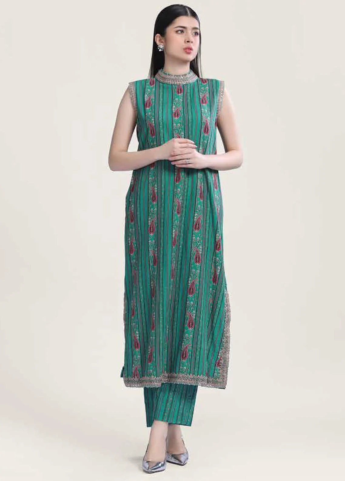 M Basics By Maria B Embroidered Khaddar Suits Unstitched 2 Piece MB23MBW 6B - Winter Collection