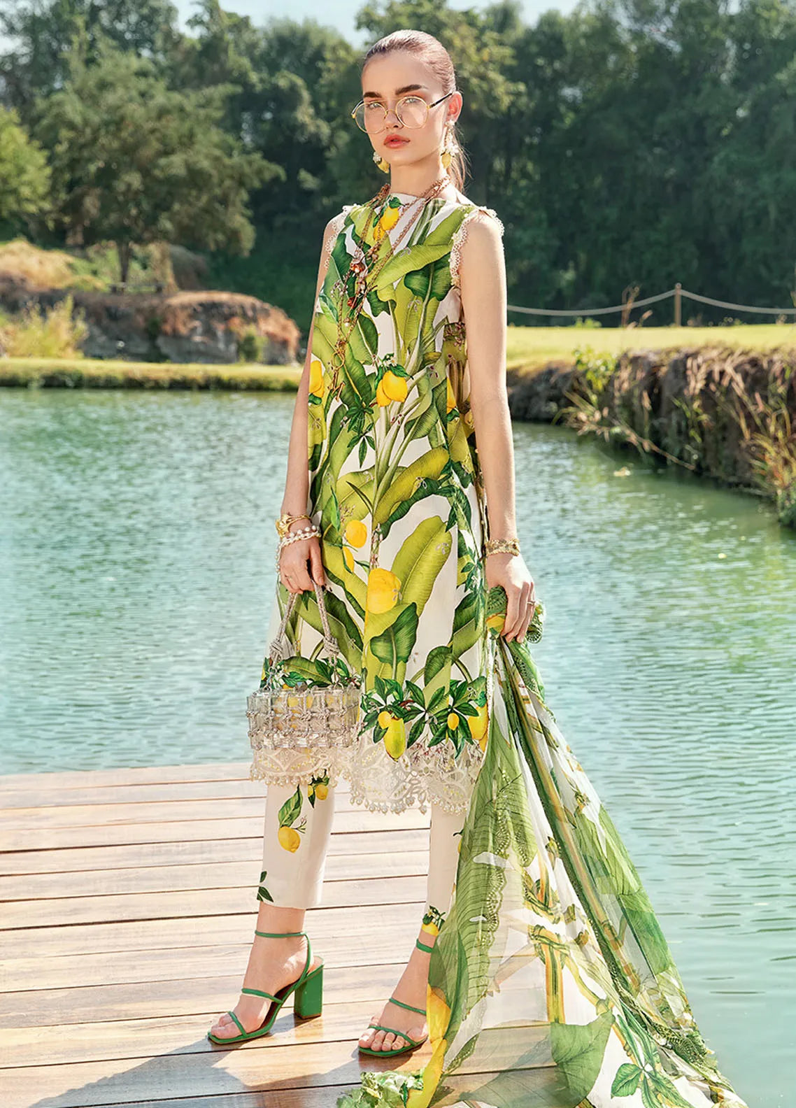 M Prints by Maria B Embroidered Suits Unstitched 3 Piece MB25MP 3A - Summer Collection