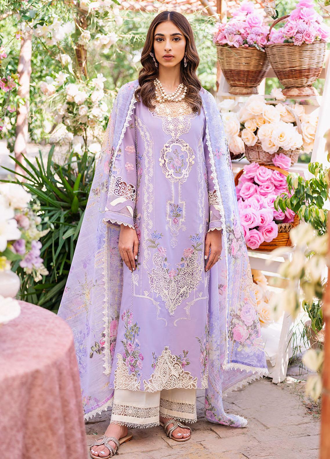 Manara Embroidered Lawn Suits Unstitched 3 Piece MNA23LL ML-03 Nera - Luxury Collection