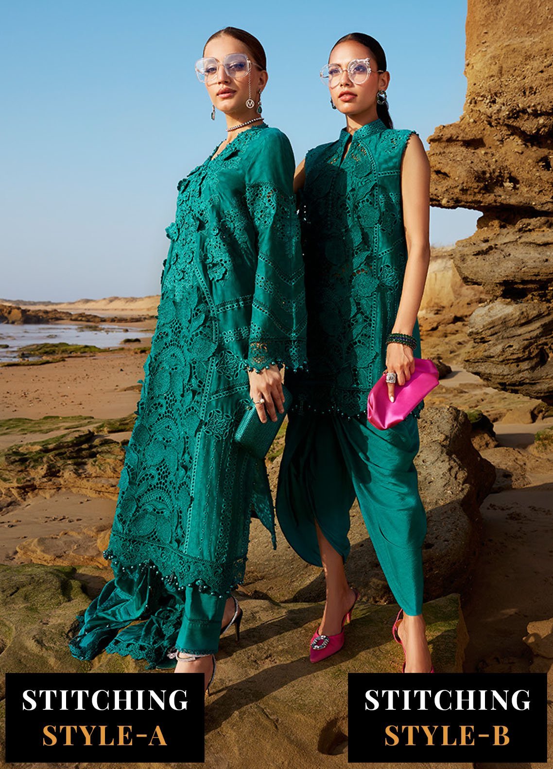 Maria B Embroidered Lawn Suits Unstitched 3 Piece MB25LL D-05 - Summer Collection