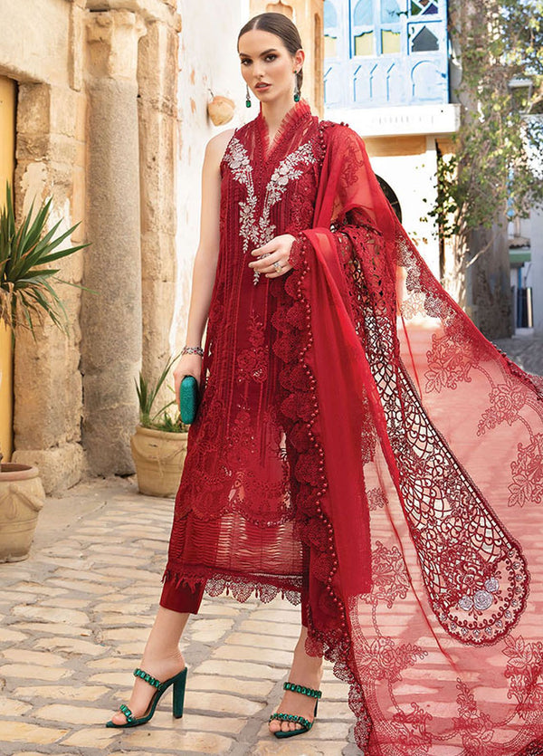 Maria B Embroidered Suits Unstitched 3 Piece MB24LL 1B - Luxury Lawn Collection