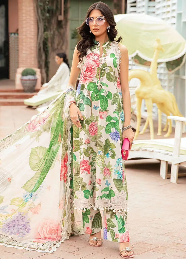 M.Prints By Maria B Embroidered Lawn Suit Unstitched 3 Piece MB24E2 10A - Summer Collection
