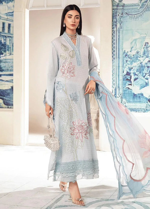 M.Prints By Maria B Embroidered Lawn Suit just inlay card miss Unstitched 3 Piece MB24E2 1B - Summer Collection