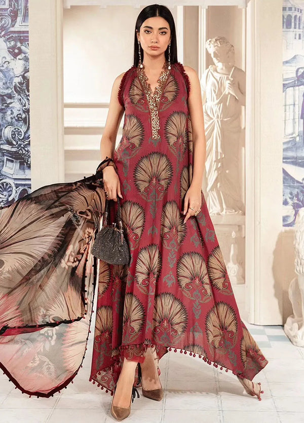 M.Prints By Maria B Embroidered Lawn Suit Unstitched 3 Piece MB24E2 9B - Summer Collection