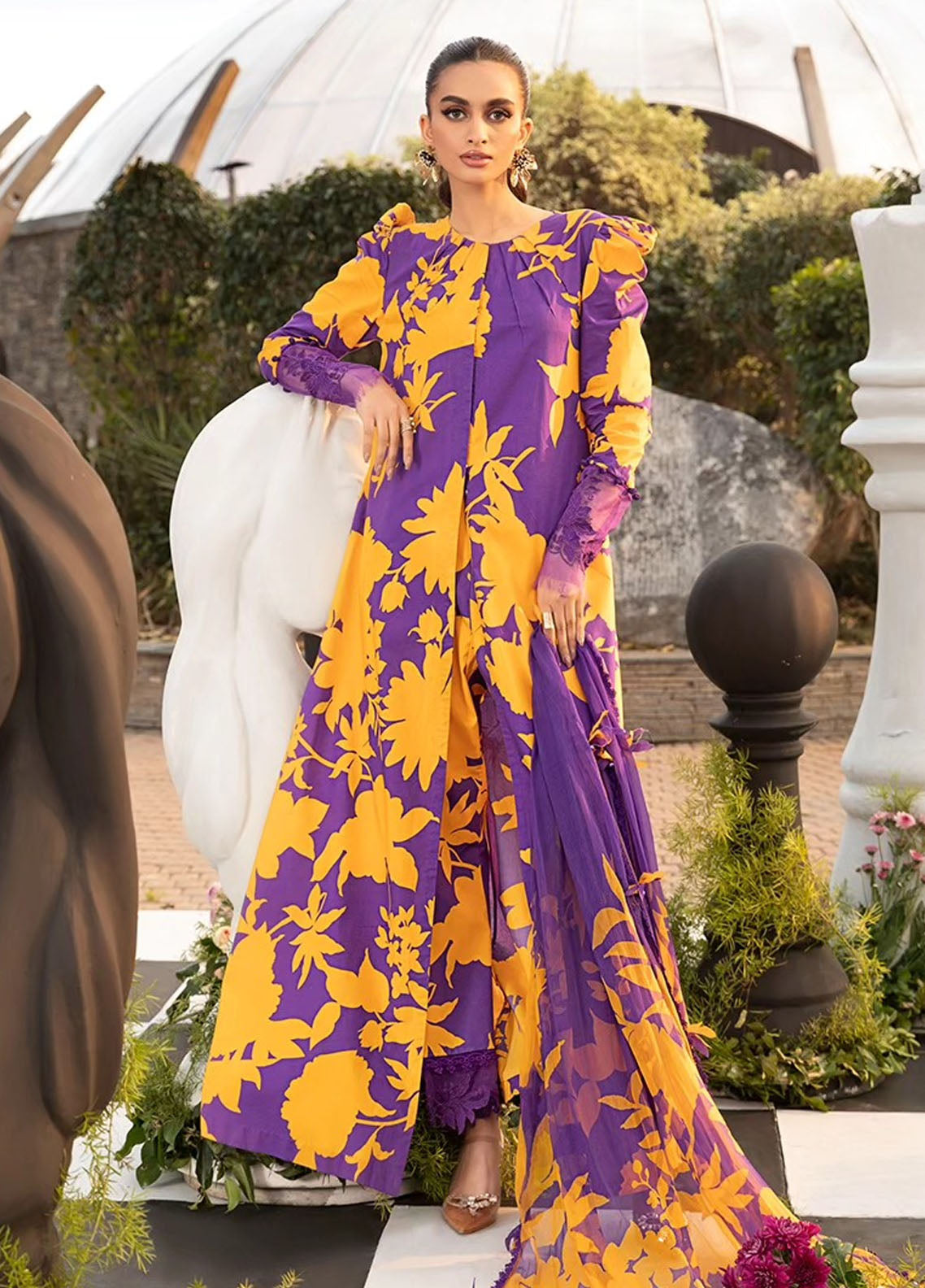 MPrints by Maria B Embroidered Lawn Suits Unstitched 3 Piece MB24P 11A - Summer Collection