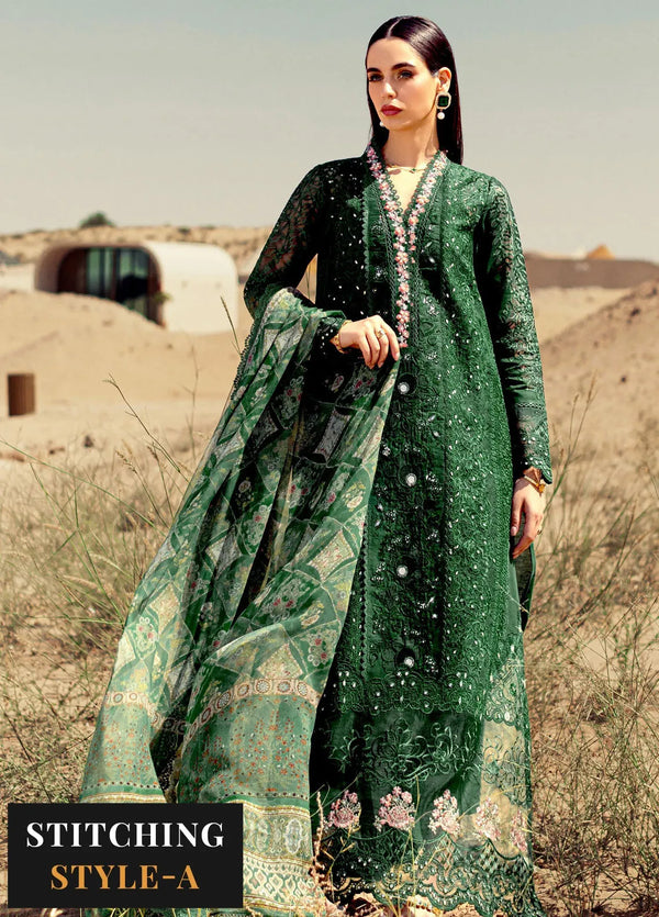 Noor by Saadia Asad Embroidered Lawn Suit Unstitched 3 Piece NSA24ELL D-08 - Summer Collection