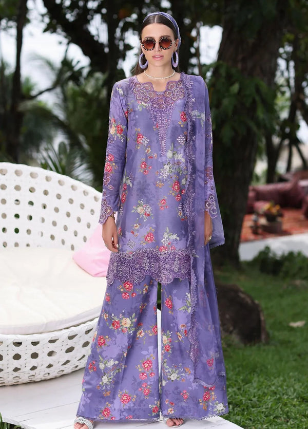 Noor by Saadia Asad Embroidered Lawn Suits Unstitched 3 Piece NSA24LP D4-B - Summer Collection