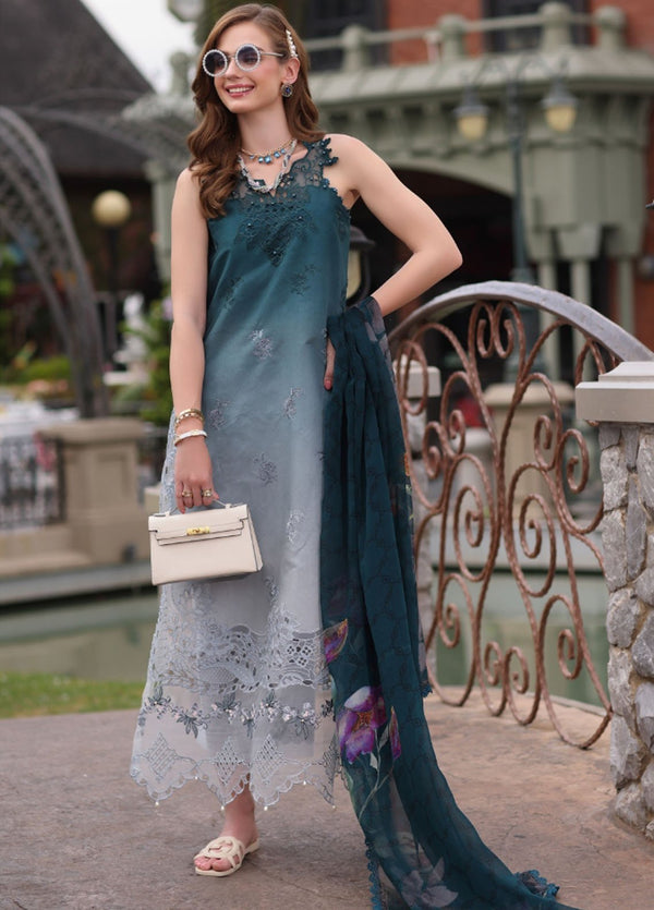 Noor by Saadia Asad Embroidered Lawn Suits Unstitched 3 Piece NSA25EC D-10 - Summer Collection