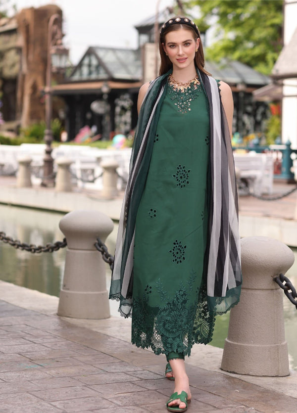 Noor by Saadia Asad Embroidered Lawn Suits Unstitched 3 Piece NSA25EC D-12 - Summer Collection
