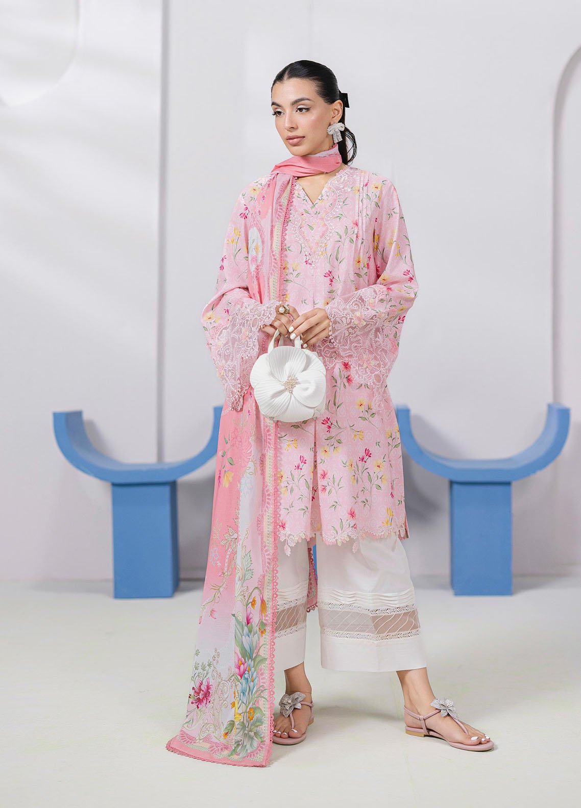 Q Prints by Qalamkar Embroidered Lawn Suits Unstitched 3 Piece QLM25QP D-04 A Vera - Summer Collection