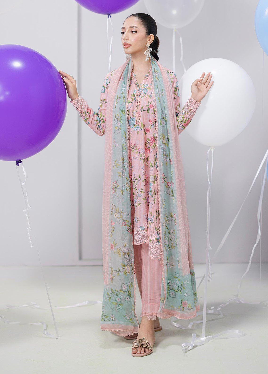 Q Prints by Qalamkar Embroidered Lawn Suits Unstitched 3 Piece QLM25QP D-05 A Zelda - Summer Collection