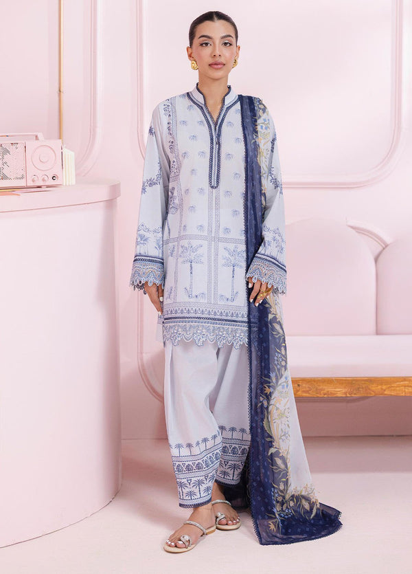 Q Prints by Qalamkar Embroidered Lawn Suits Unstitched 3 Piece QLM25QP D-06 A Sage - Summer Collection