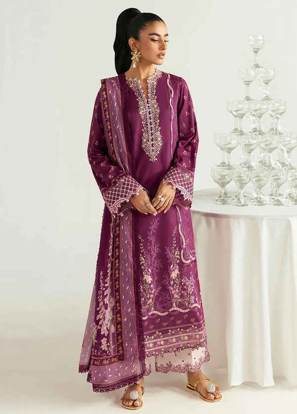 Qalamkar Printed Lawn Suits Unstitched 3 Piece QLM25UL Miya PQ-1 B - Summer Collection