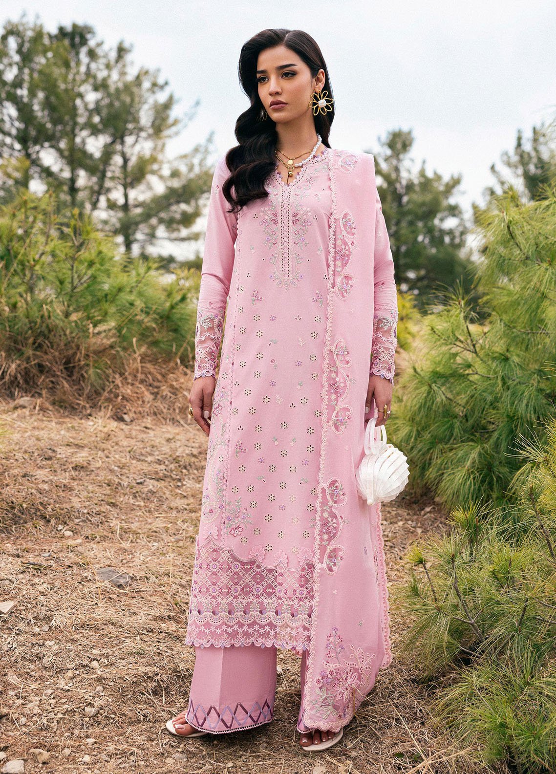 Qlinekari by Qalamkar Embroidered Lawn Suits Unstitched 3 Piece QLM25QK DC-02 Freja - Summer Collection