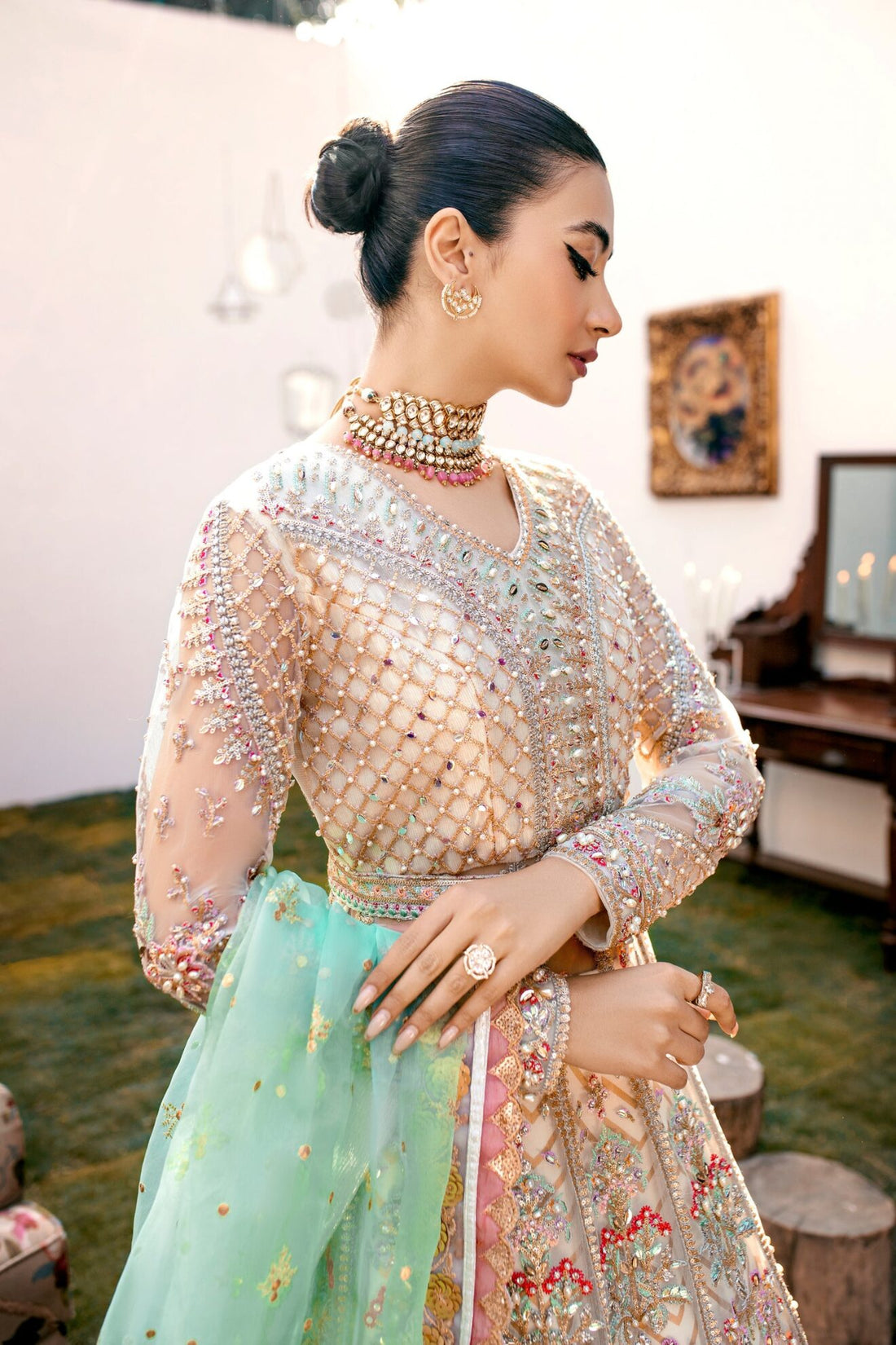 Ezra sage Hand Embellished Wedding Collection