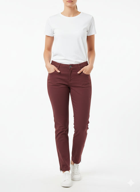 Jeffrey and Paula Classic Fit Dark Wash Jeans with Zip Detail