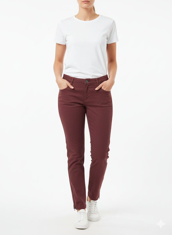 Jeffrey and Paula Classic Fit Dark Wash Jeans with Zip Detail