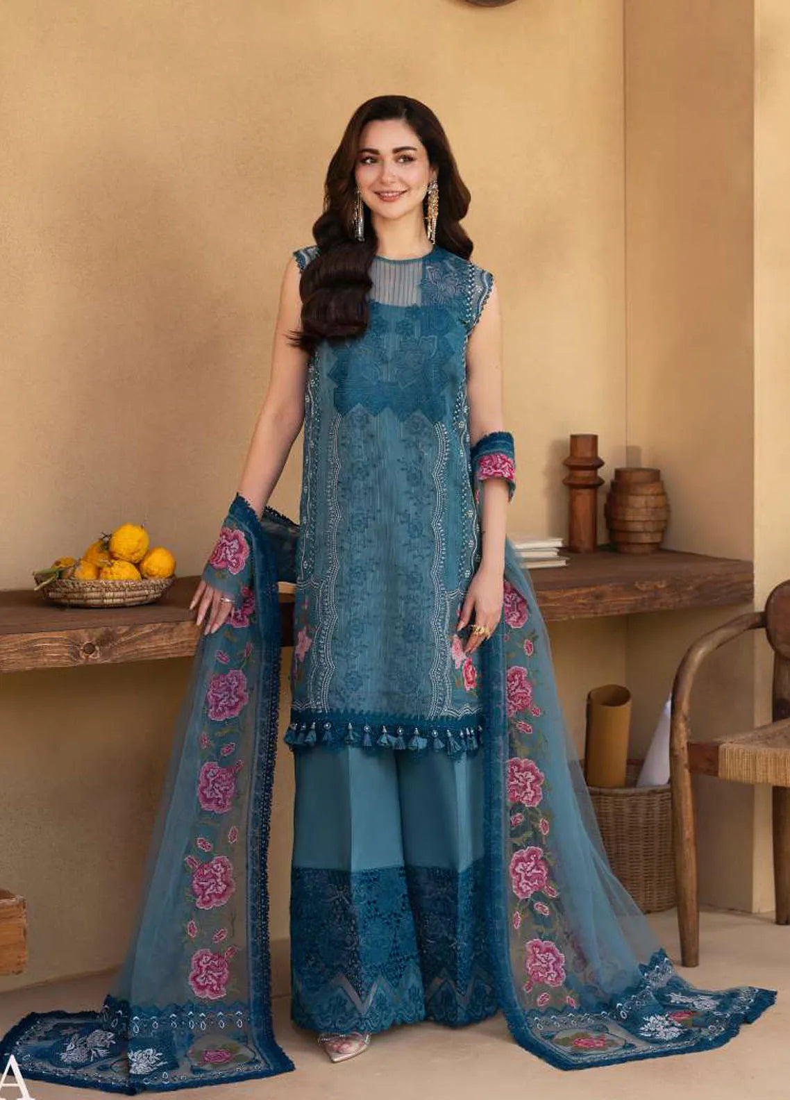 Saira Rizwan Embroidered Lawn Suits Unstitched 3 Piece SR25L SRL25-12 Alma - Summer Collection