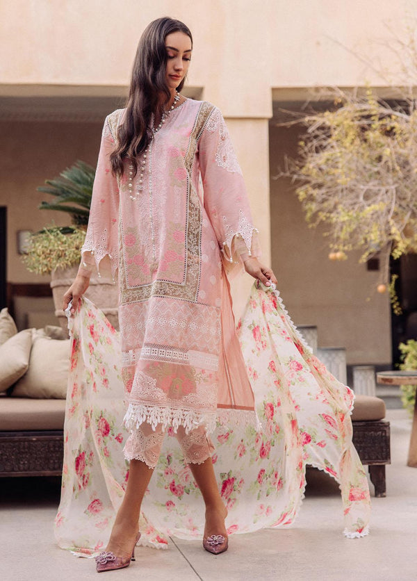Saira Rizwan Embroidered Lawn Suits Unstitched 3 Piece SR23L SR-02 Delilah - Luxury Collection