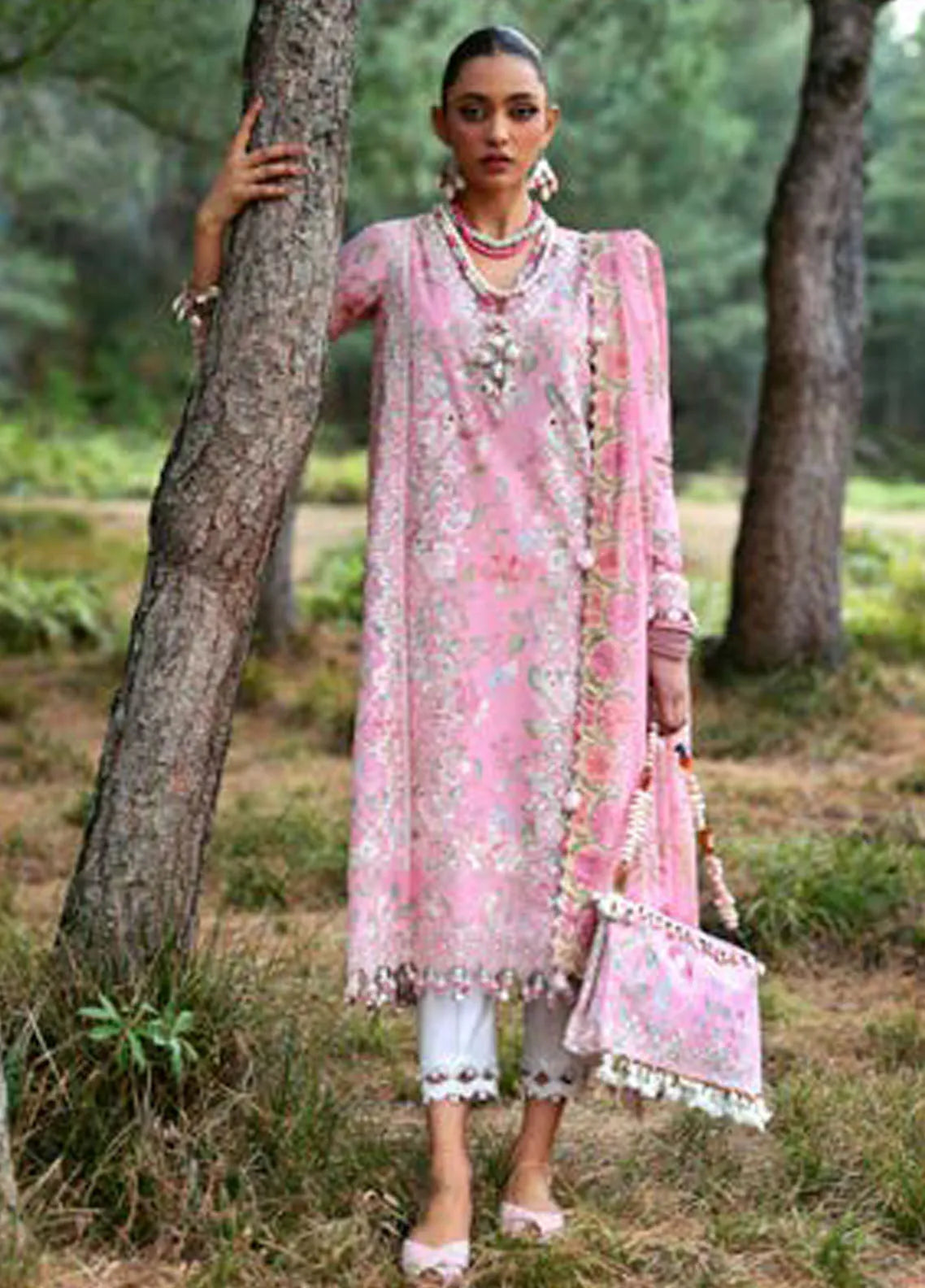 Zaha By Khadijah Shah Embroidered Lawn Suits Unstitched 3 Piece ZL25NL D-1 A Zayana - Summer Collection