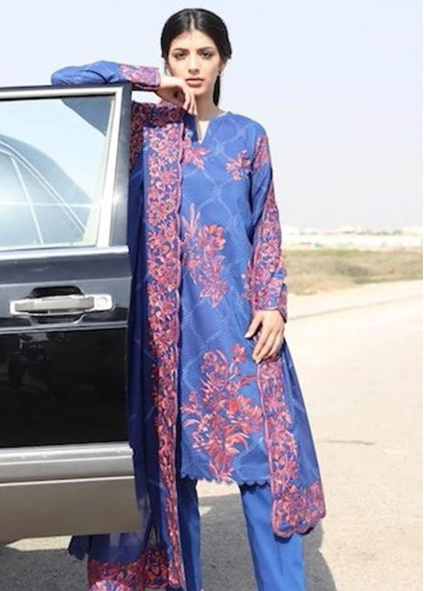 Zaha by Khadijah Shah Embroidered Lawn Suits Unstitched 3 Piece ZKS21L ZL21-14-B ZAVOSH - Summer Collection