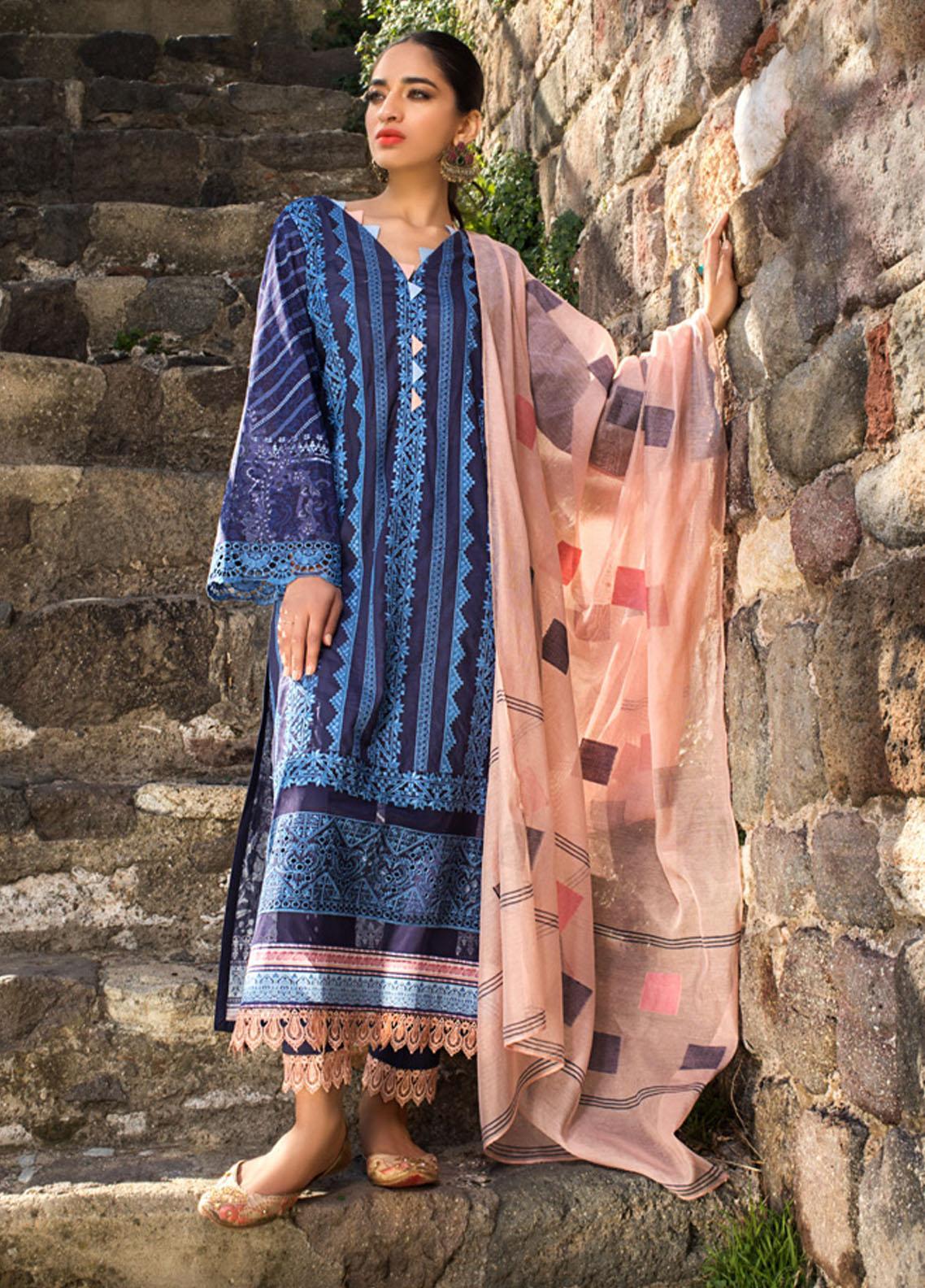 Zainab Chottani Embroidered Chikankari Suits Unstitched 3 Piece ZC21CK 5B Yildiz - Luxury Collection