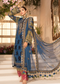 Unstitched MBROIDERED - Blue Olive green with deep Coral Pink (BD-2104)