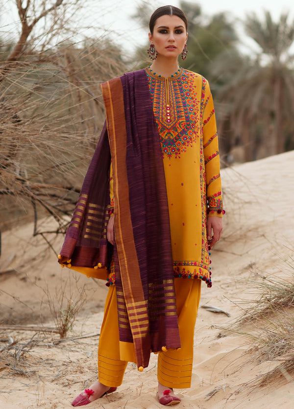 Zaha by Khadijah Shah Embroidered Lawn Suits Unstitched 3 Piece SOUZAN ZL22-05 B-Summer Collection