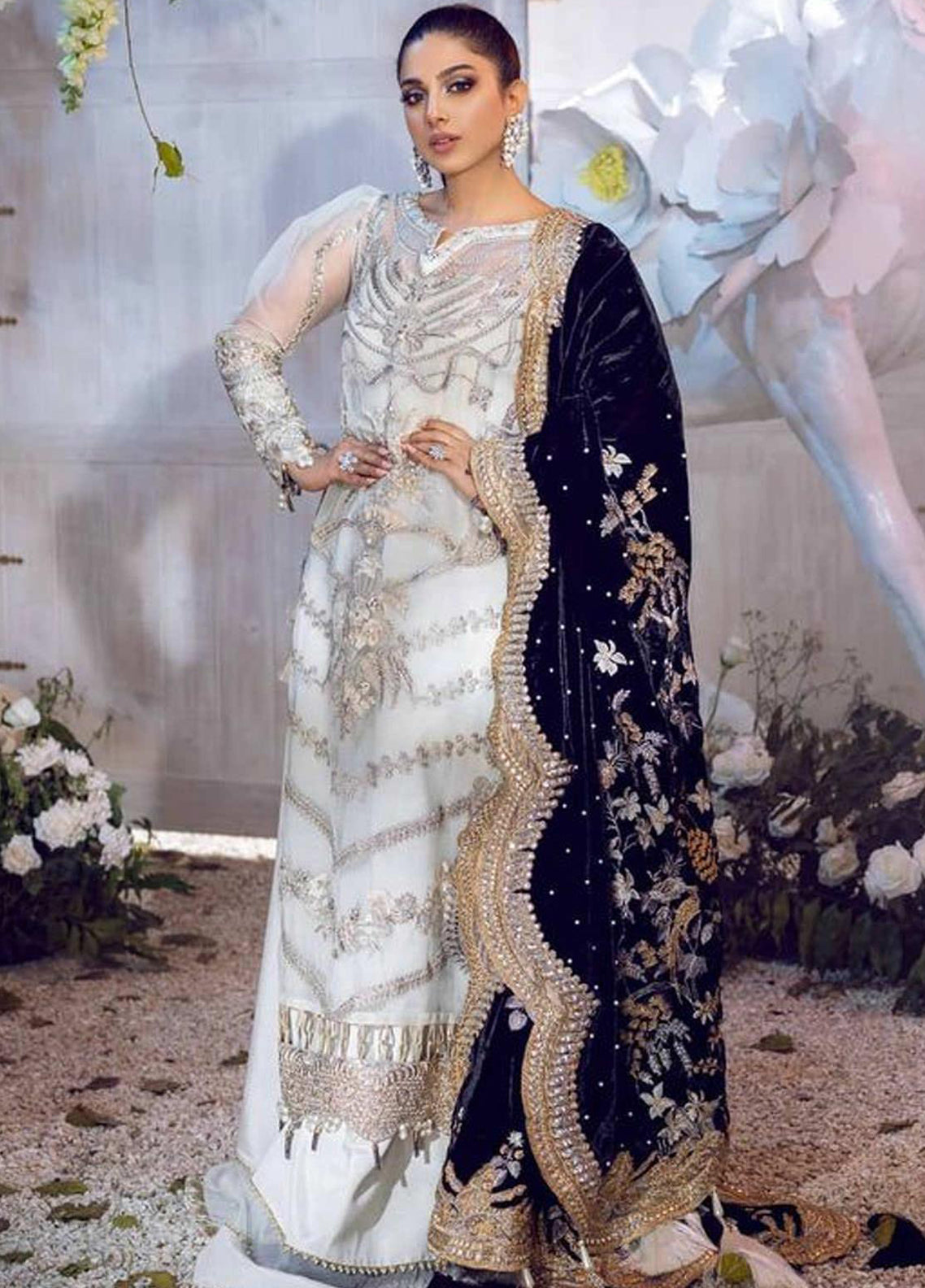 Shiza Hassan Embroidered Organza Unstitched 3 Piece Suit SH21LF 01 Regalia - Luxury Collection