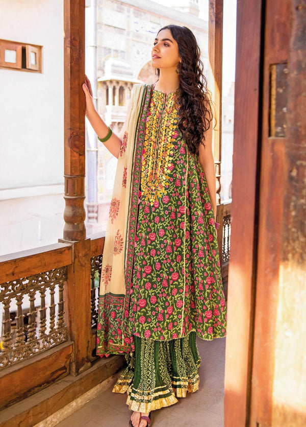 Vintage Garden By Gul Ahmed Printed Lawn Suits Unstitched 3 Piece GA23V CL-32240A - Summer Collection