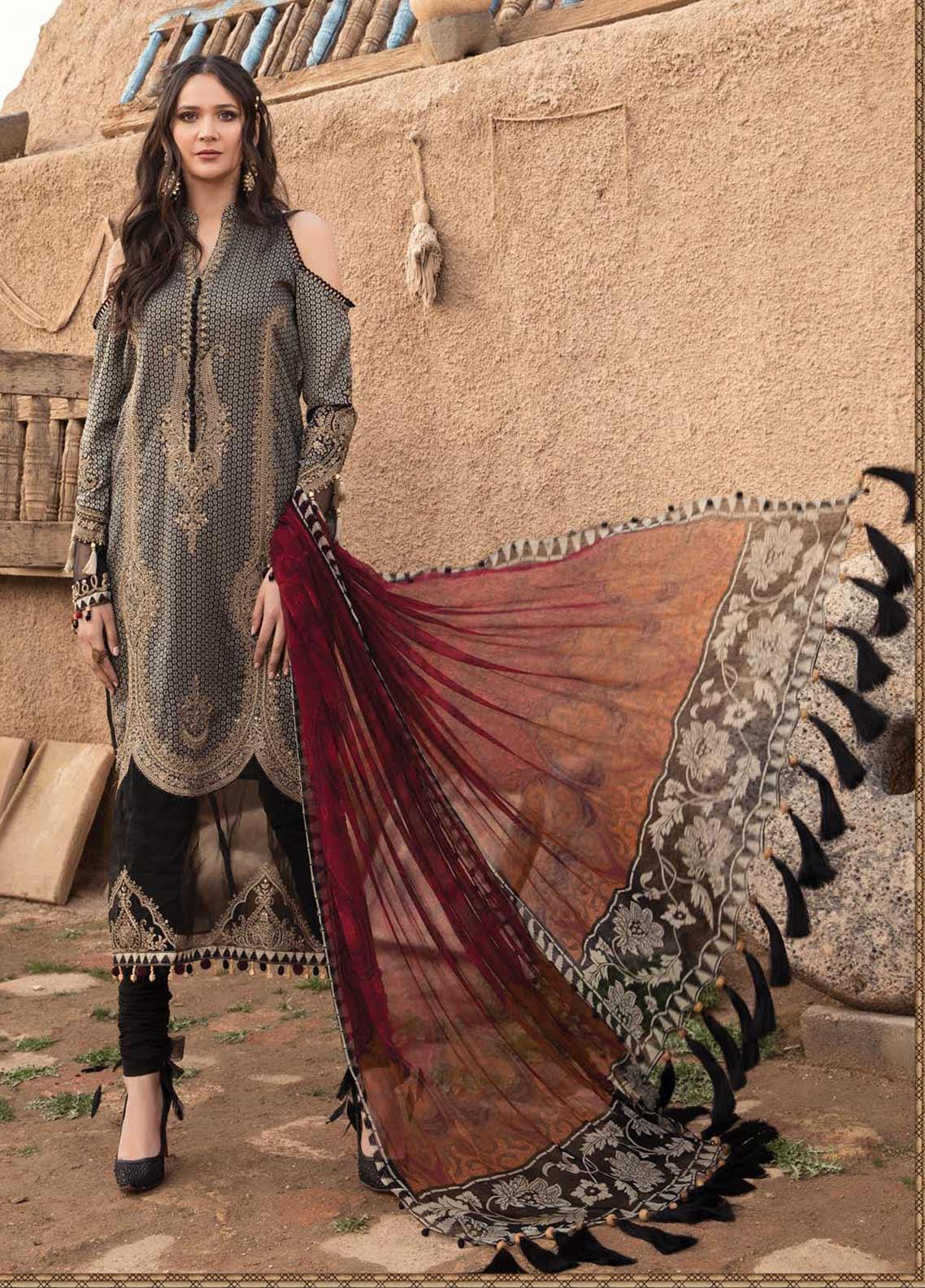 Maria B Embroidered Woven Yarn Suits Unstitched 3 Piece MB21L 14-A - Summer Collection
