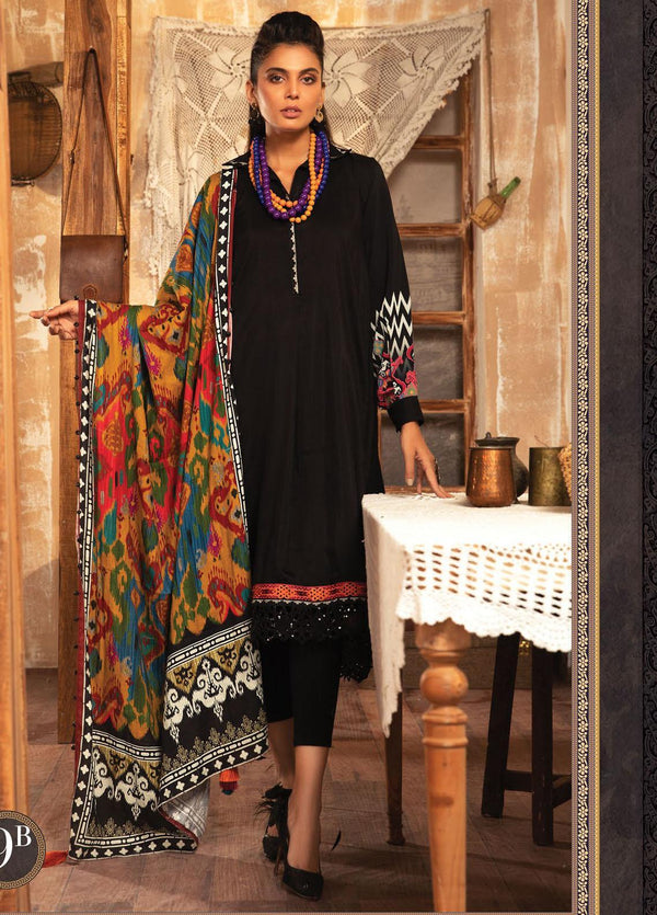 Maria B Embroidered Khaddar Suits Unstitched 3 Piece MB21PW 9-B - Winter Collection