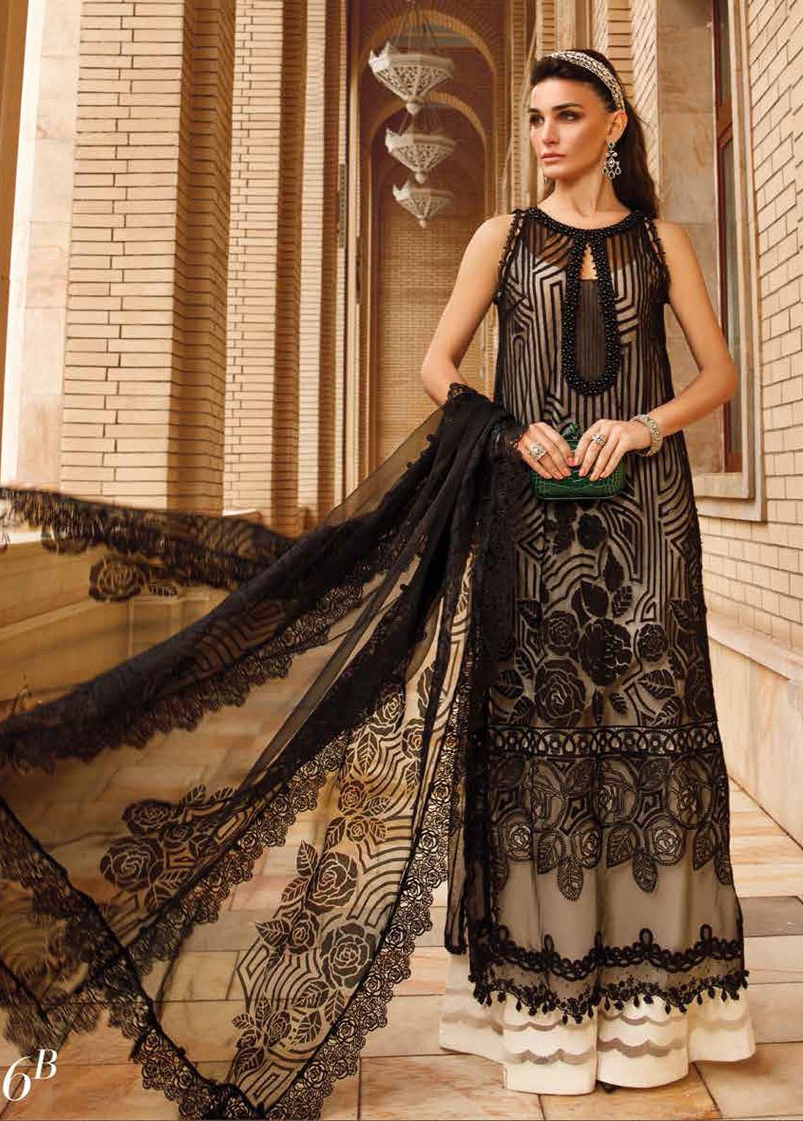 Voyage A Luxe By Maria B Embroidered Lawn Suits Unstitched 3 Piece MB23V 6B - Eid Collection