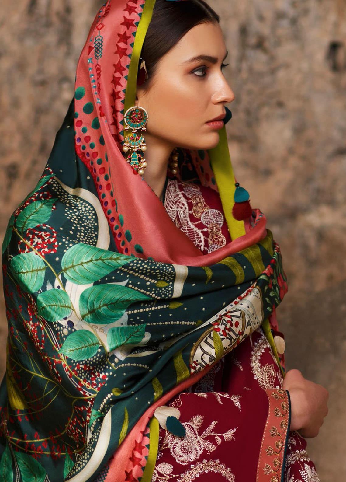 Elan Embroidered Lawn Suits Unstitched 3 Piece EL21OR EL21-04-B Caria - Summer Collection