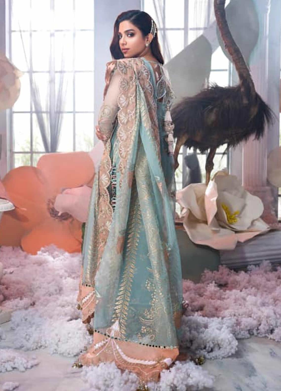 Shiza Hassan Embroidered Organza Unstitched 3 Piece Suit SH21LF 06 Lustre - Luxury Collection