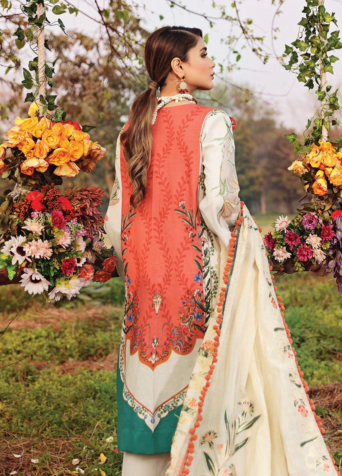 Shiza Hassan Embroidered Lawn Unstitched 3 Piece Suit SH20L 4-A LILLY SYMPHONY - Luxury Collection
